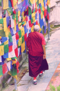 Monje en Bodhnath