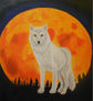 Full moon white wolf