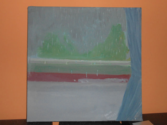 Tears from Heaven to my window /lagrimas desde el alma del cielo hacia mi ventana Acrylic Canvas Landscaping