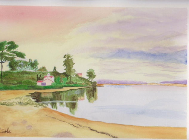 Cala in the estuary Watercolour Paper Landscaping