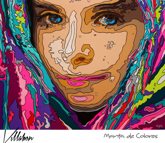 MANTA DE COLORES - CARLOS VILLABON Acrylic Canvas Portrait