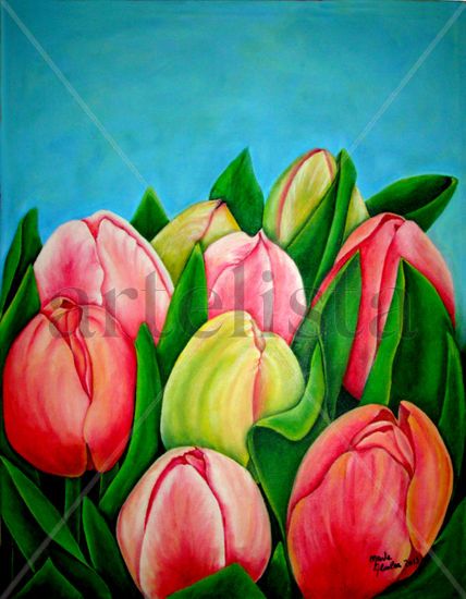 Tulipanes Acrylic Canvas Floral Painting