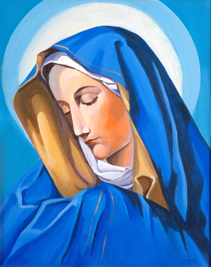 Virgen dolorosa Acrylic Canvas Portrait