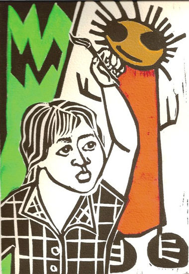 SANTI'S DRAWING, 2005 Woodcut