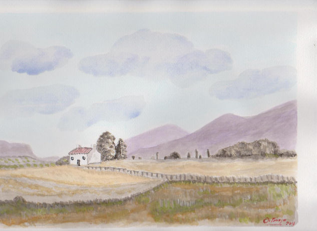 farmhouse Watercolour Paper Landscaping