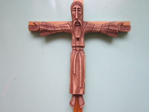 Cristo románico " A ". Carving Figurative