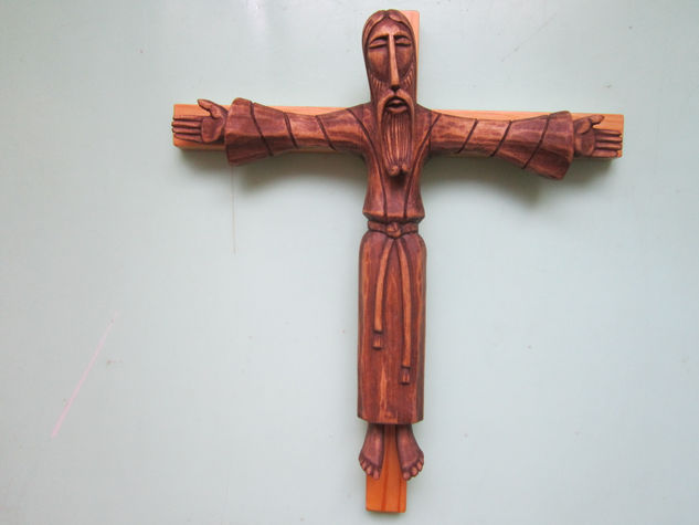 Cristo románico " B " Wood Figurative