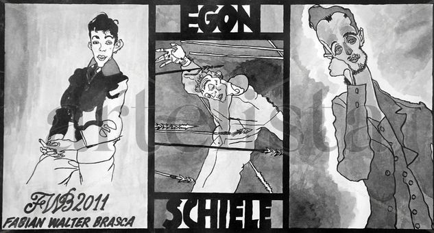 Homenaje a Schiele (Homage to Schiele) Ink