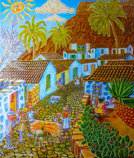 caseríos canarios Oil Canvas Landscaping