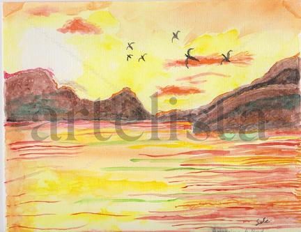 Birds Watercolour Paper Landscaping