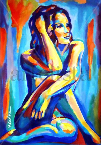 Pensive figure Acrylic Canvas Nude Paintings