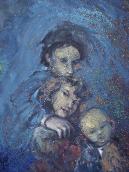 famila Oil Canvas Figure Painting