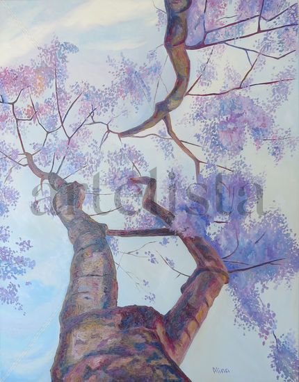 Jacaranda, oleo sobre tela, 90 x 70 cm Óleo Tela Floral