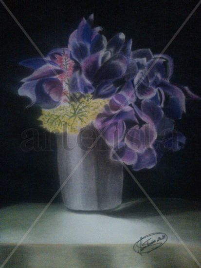 Flores Pastel Paper Floral Painting