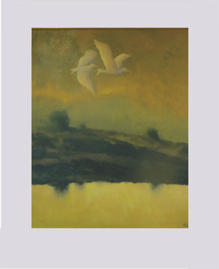 El vuelo Oil Canvas Landscaping